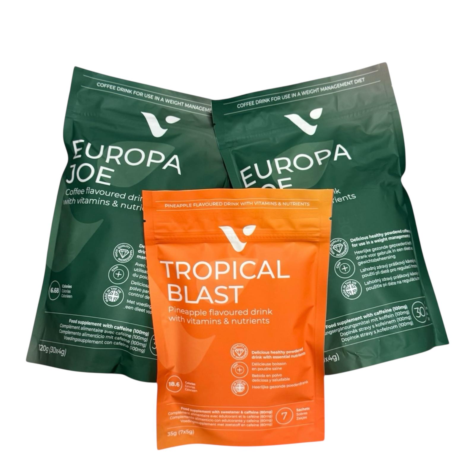 2-miesięczna transformacja z kawą Europa Joe + BEZPŁATNY cotygodniowy Tropical Blast