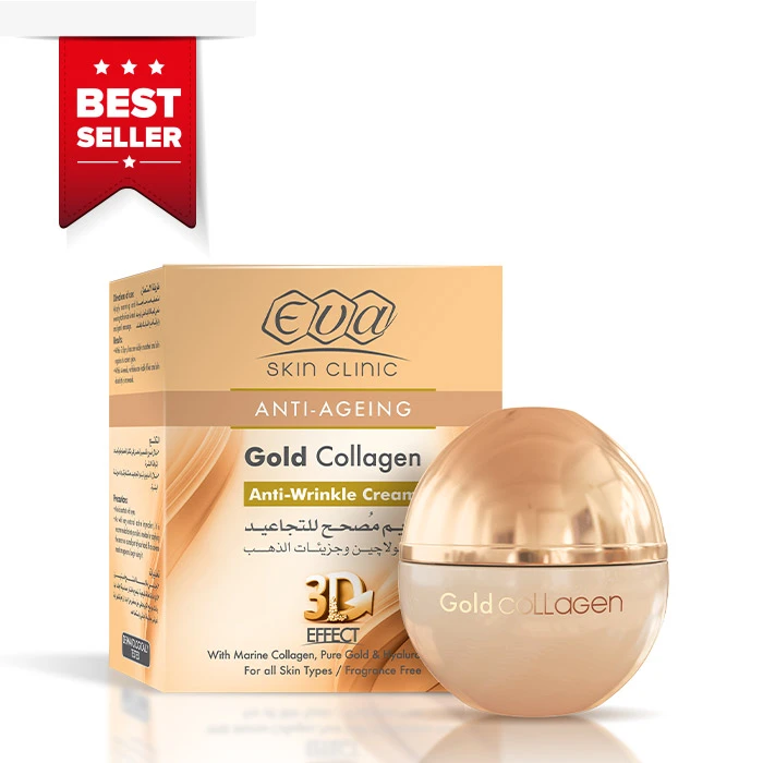 Eva Skin Clinic | Gold Collagen Anti-Wrinkle Cream 3D Effect – krem przeciwzmarszczkowy ze złotem, kolagenem i kwasem hialuronowym 50 ml