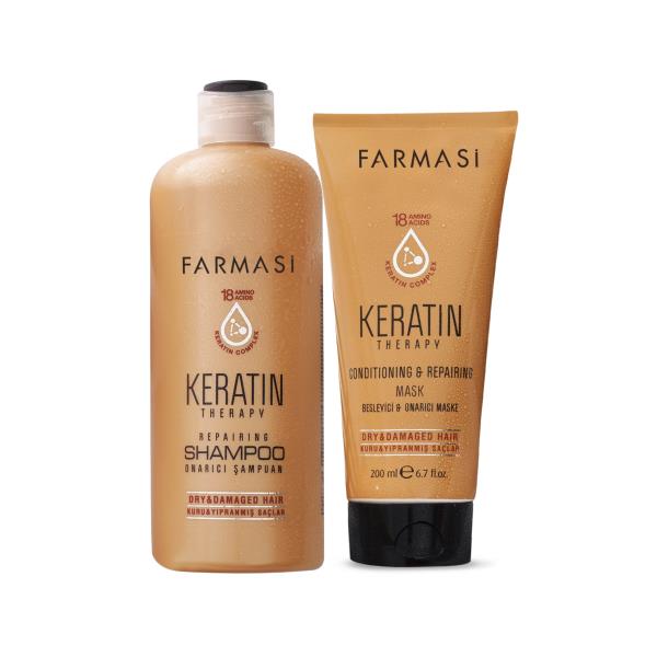Farmasi Keratin Therapy – szampon 360 ml + maska regenerująca 200 ml