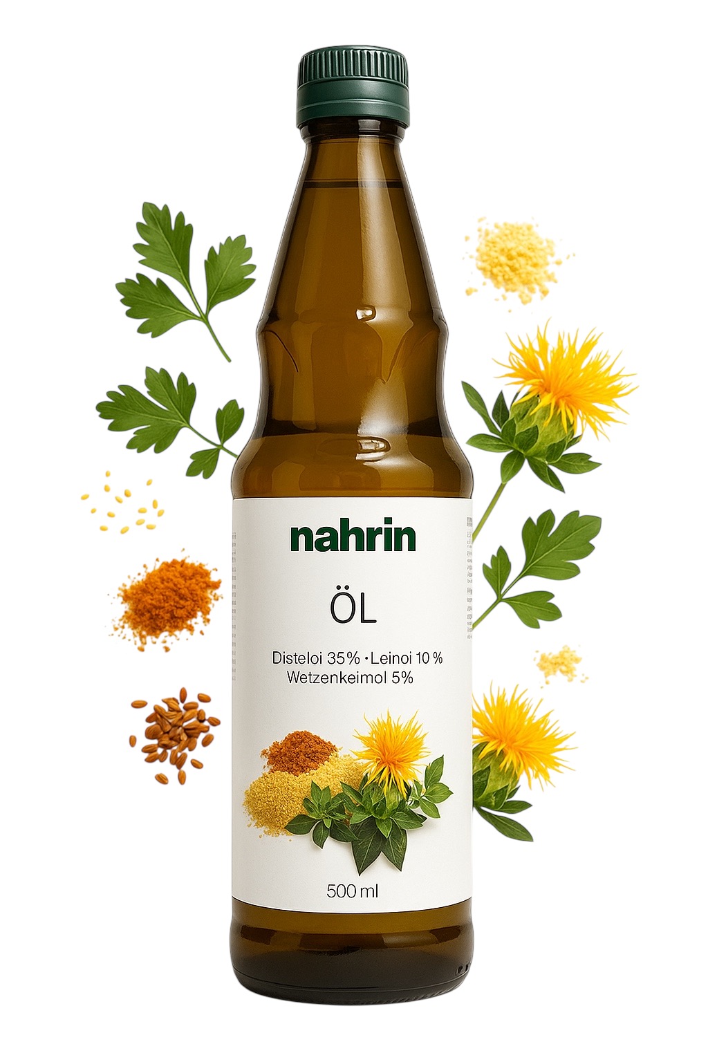 Nahrin | Olej z ostropestu plamistego z lnem i zarodkami pszenicy 500ml