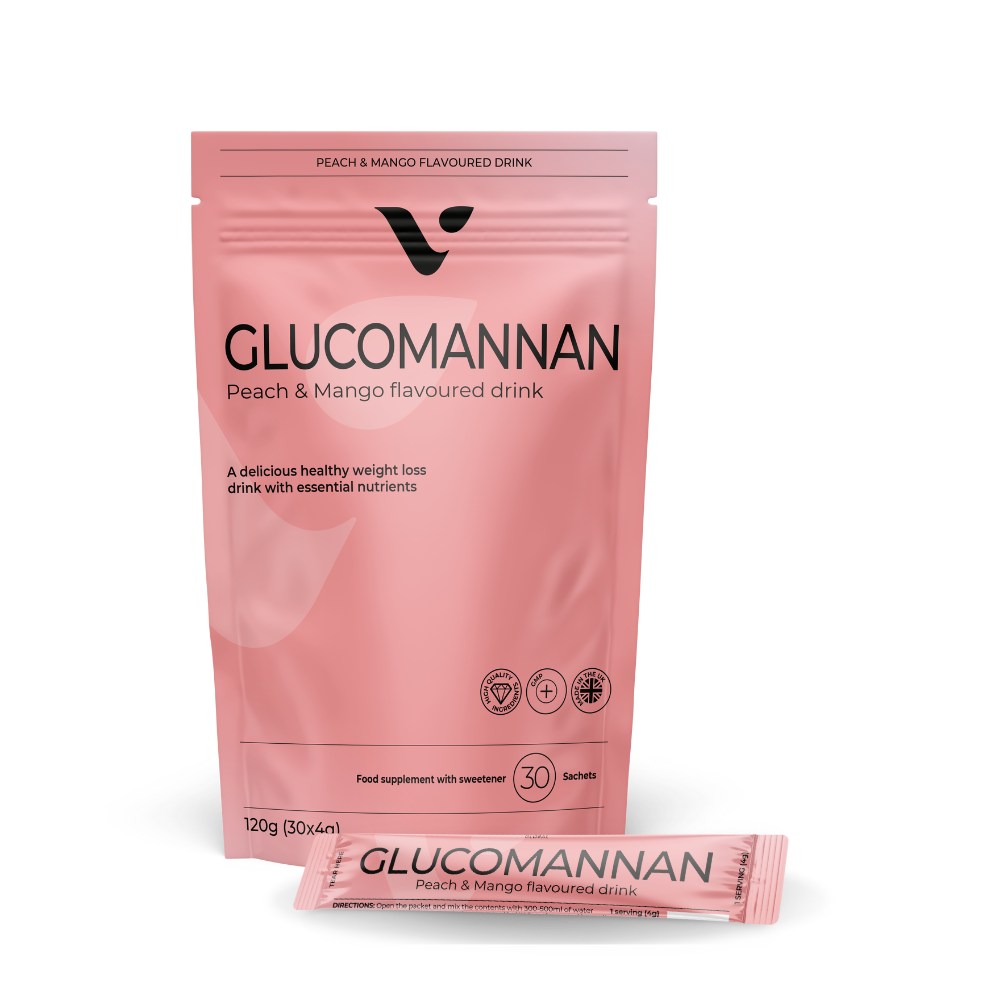 Valentus Glucomannan – napój odchudzający o smaku brzoskwini i mango, 30 saszetek