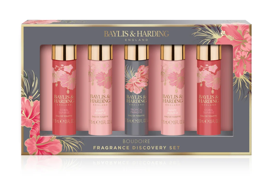 Baylis & Harding Boudoire Fragrance Discovery Set – zestaw prezentowy damskich wód toaletowych 5 × 15 ml